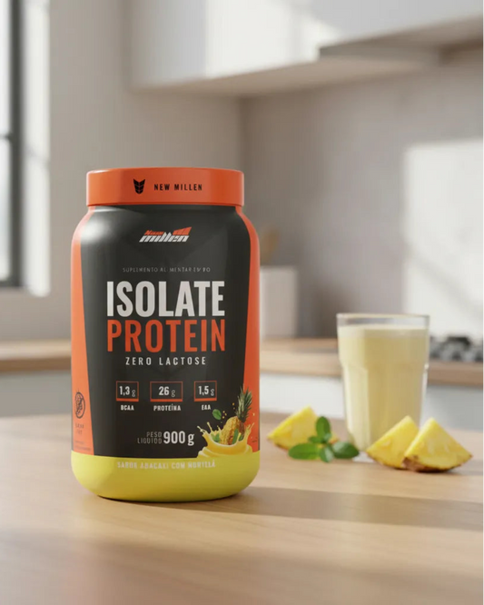 Whey Isolate Protein Pote 900g Proteína Isolada New Millen Sabor Abacaxi Com Hortelã
