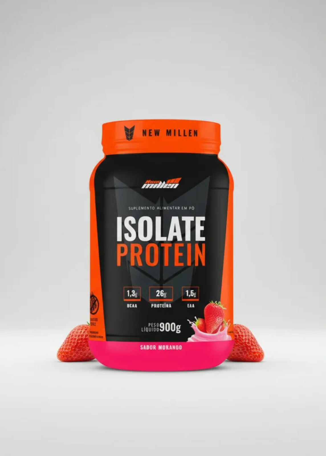 Whey Isolate Protein 900g - Morango - New Millen
