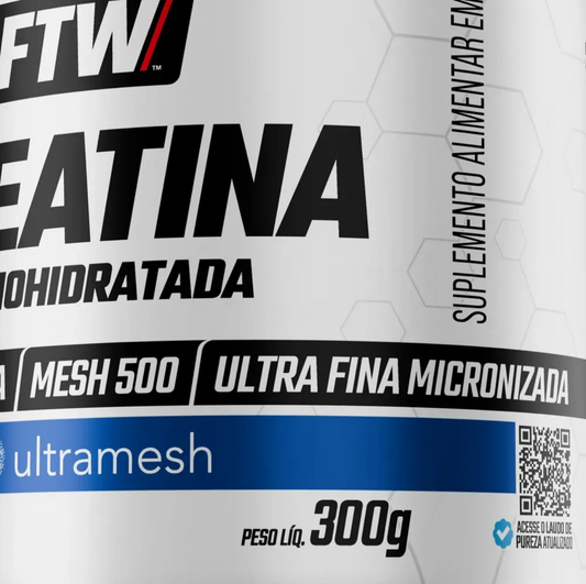 Creatina Monohidratada Pura Ultramesh® Pote 300g - Ftw Sem Sabor