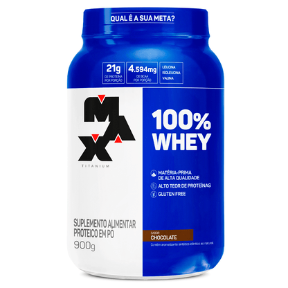 WHEY 100% MAX TITANIUM 900G POTE - BAUNILHA