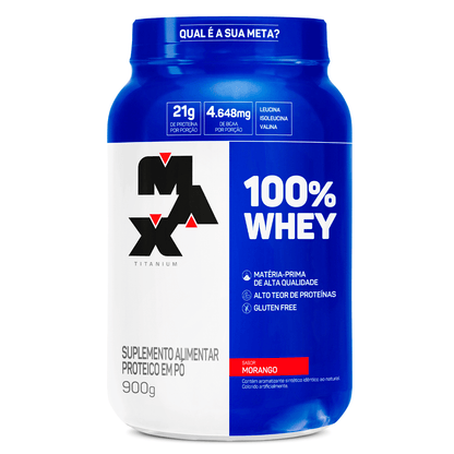 WHEY 100% MAX TITANIUM 900G POTE - BAUNILHA
