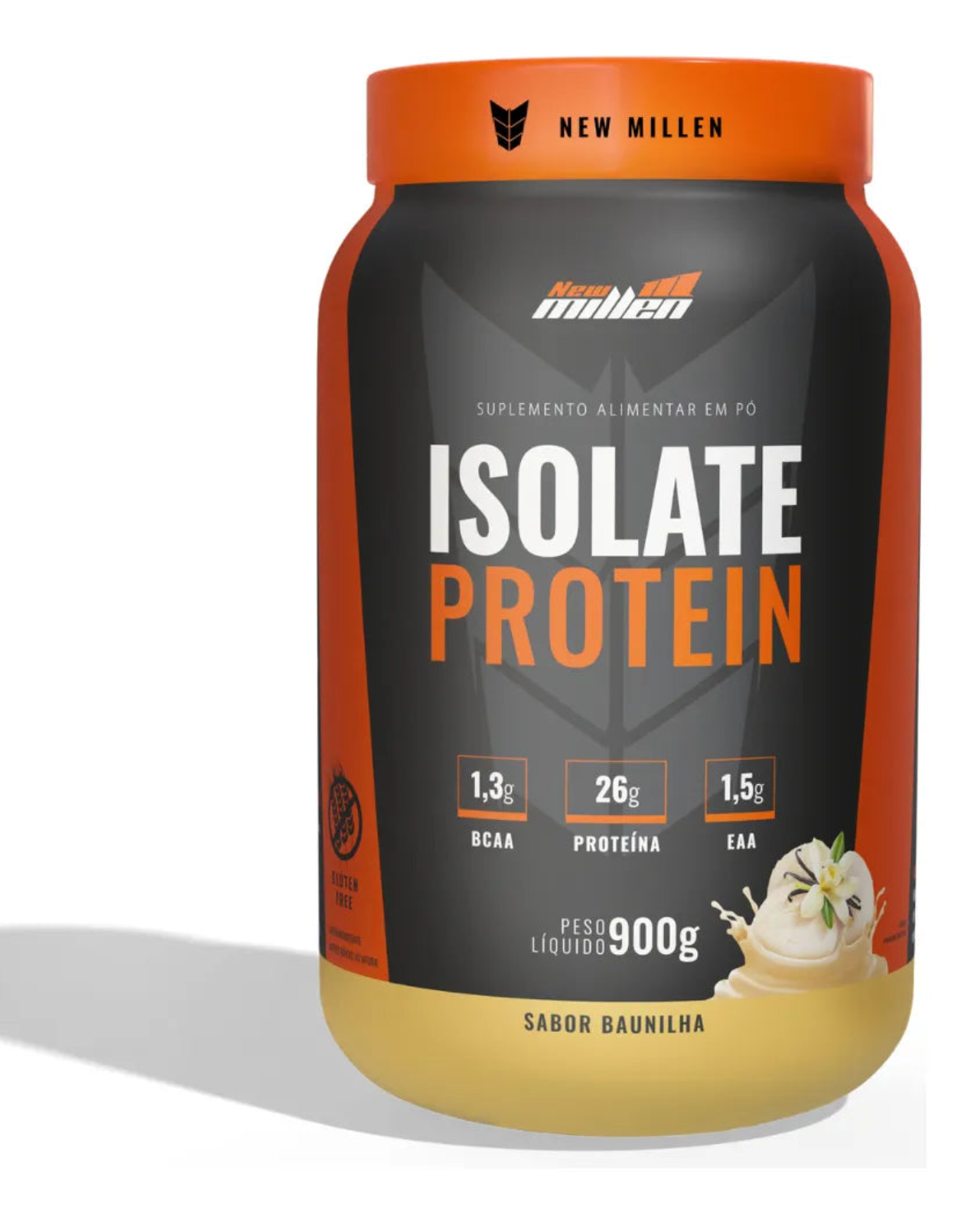 Suplemento em pó New Millen Whey protein sabor baunilha x 900g
