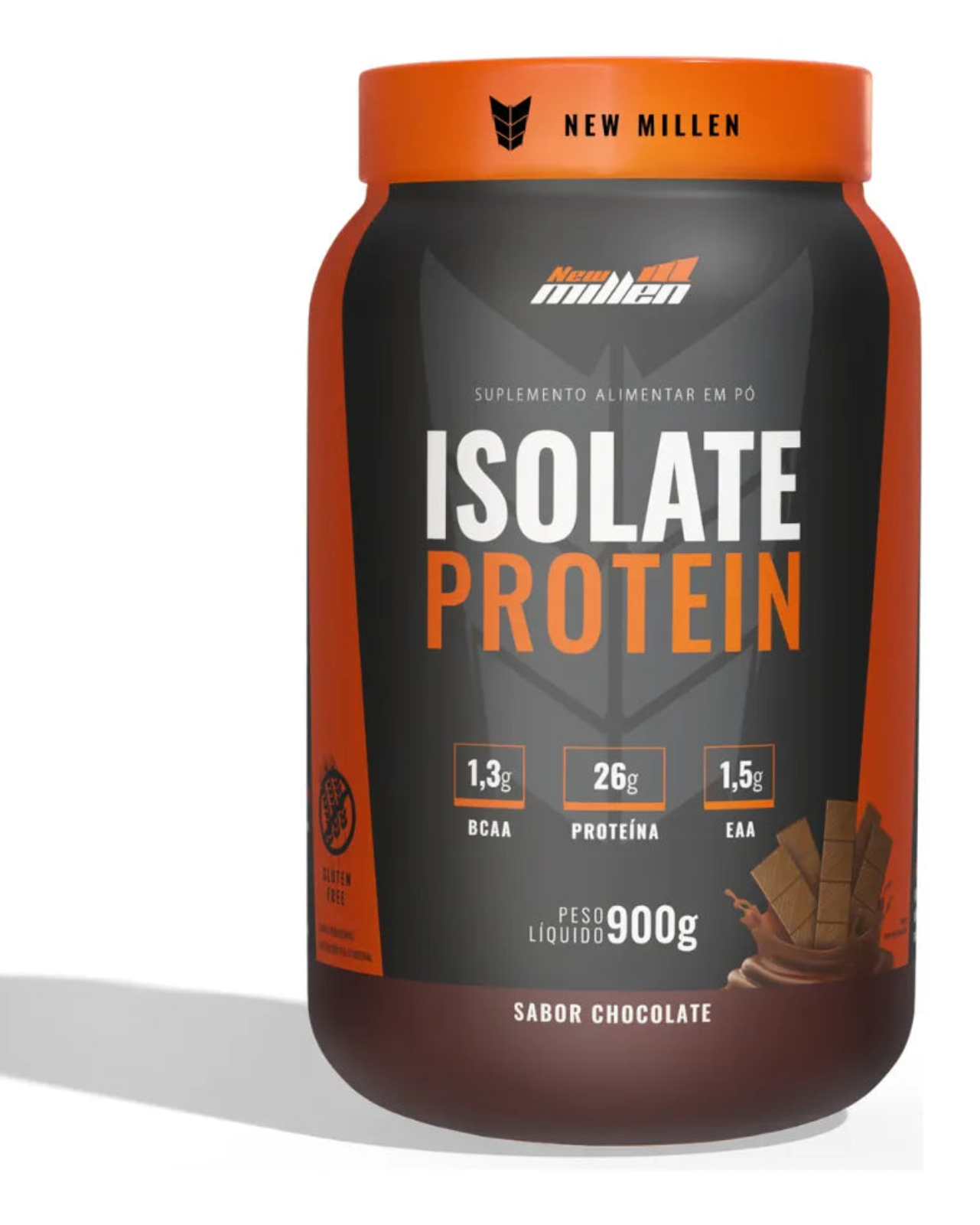 Isolate Protein Zero Lactose Beef Protein Pote 900g Sabor Chocolate - New Millen