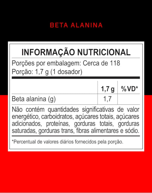 Beta Alanina 100% Pura - 3VS Nutrition - 200g