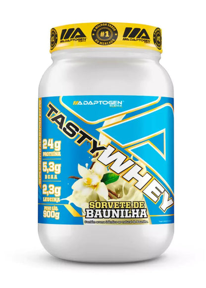 Tasty Whey 3w Gourmet Whey Protein Pote 900g Sabor Baunilha - Adaptogen Science