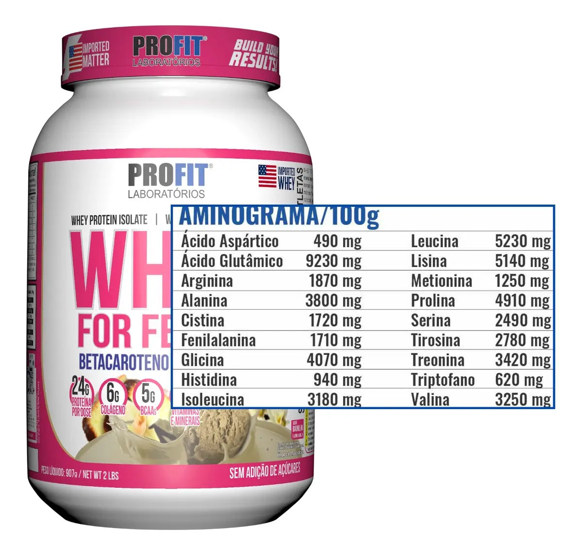 Whey For Feminy 907g - Profit - Sabor Baunilha