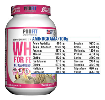 Whey For Feminy 907g - Profit - Sabor Baunilha