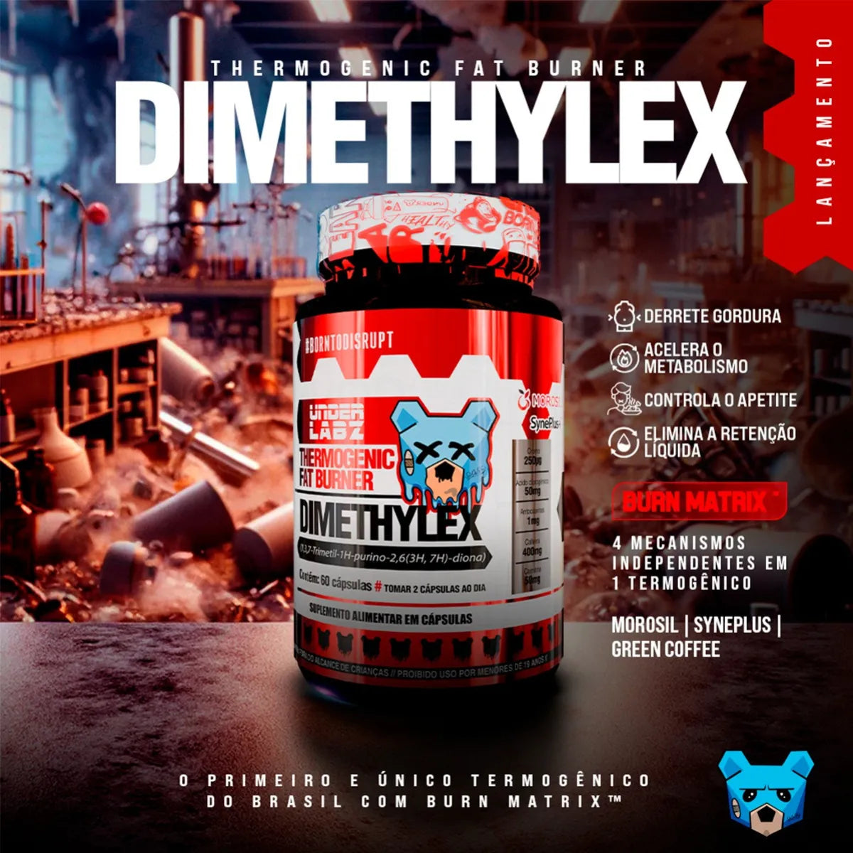 Termogênico Under Labz Dimethylex 60 Caps