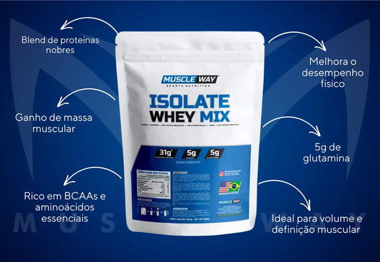 Isolate Protein Whey Mix Morango - Refil 900g - Muscle Way