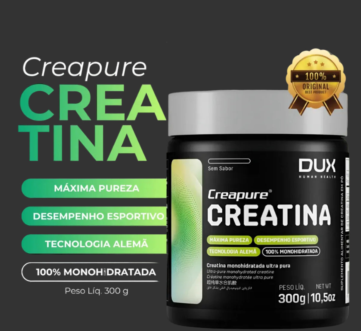 Creatina 100% Creapure Pote 300g Dux Nutrition Monohidratada
