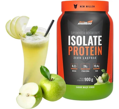 Whey Isolate Protein Pote 900g Proteína Isolada New Millen Sabor Maçã Verde