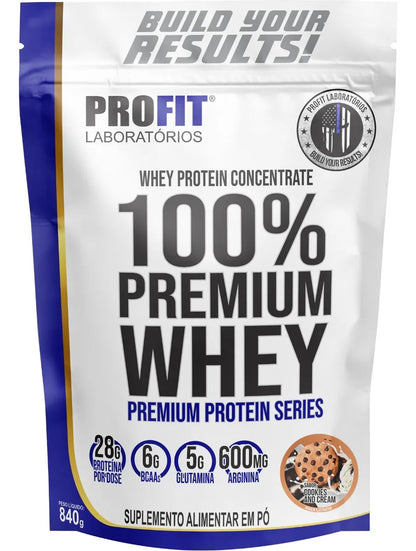 Whey Protein 100% Concentrado Premium 840g Profit Sabor Cookies