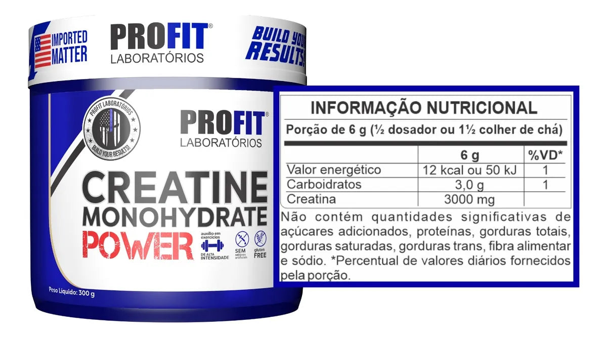 Creatina Monohidratada Pote de 300g em Pó ProFit