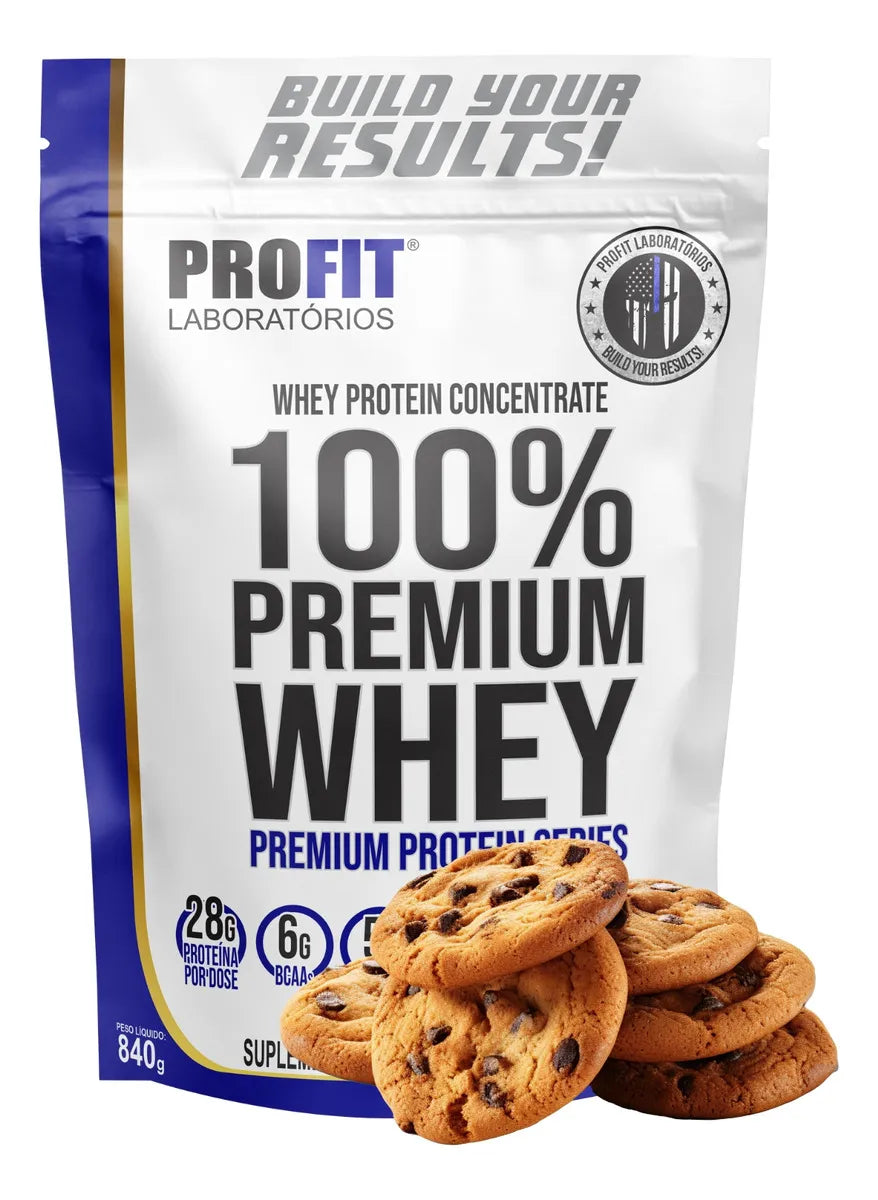 Whey Protein 100% Concentrado Premium 840g Profit Sabor Cookies