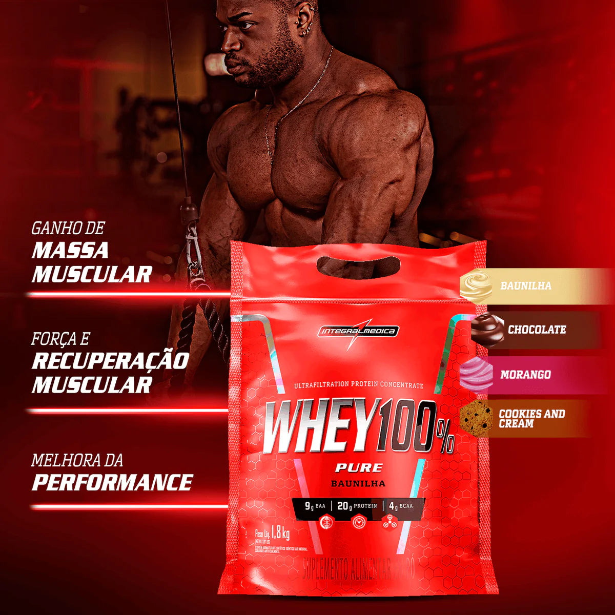 Whey Protein Concentrado Pouch 1,8Kg - Integral medica
