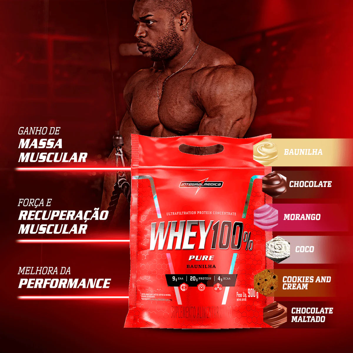 Whey Protein Concentrado Pouch 900g - Integral Medica
