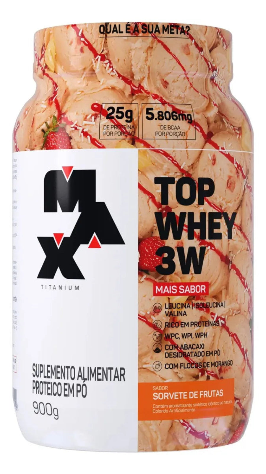 Top Whey 3w Mais Performance 900g Max Titanium