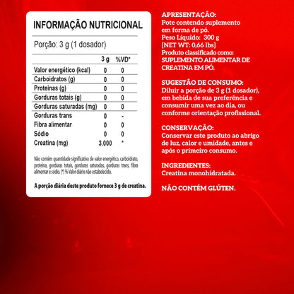 Creatina 100% Pura 300g Hardcore