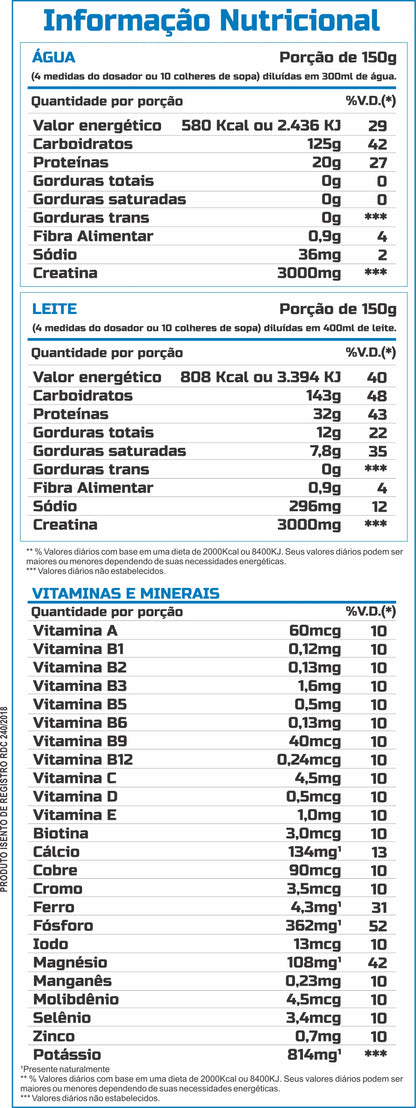 Hipercalórico Anabolic Gainer Mass Baunilha 3kg   - Muscle Way