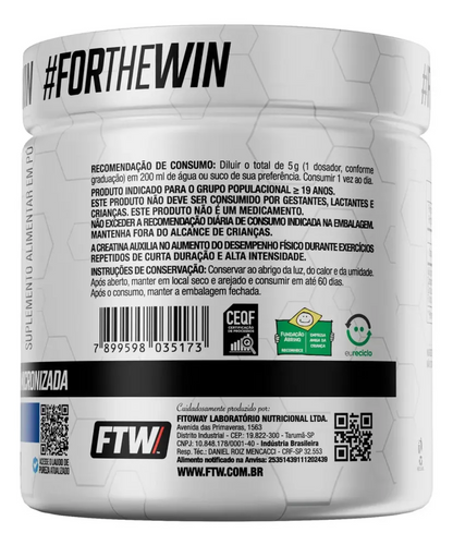 Creatina Monohidratada Pura Ultramesh® Pote 300g - Ftw Sem Sabor