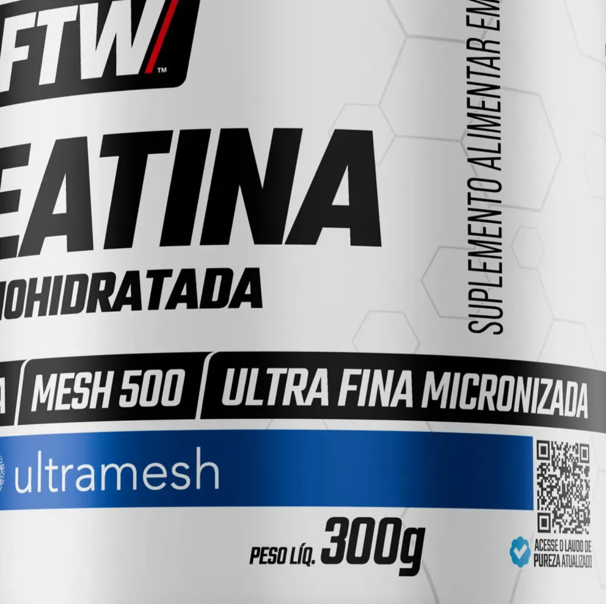 Creatina Monohidratada Pura Ultramesh® Pote 300g - Ftw Sem Sabor