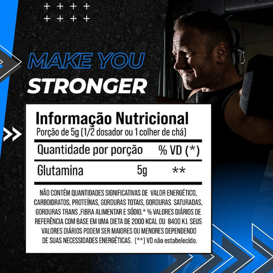 Glutamina 100% Pura 300g - Bulk Nutrition
